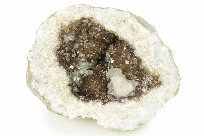 Keokuk Geode Half with Calcite Crystals - Missouri #274293